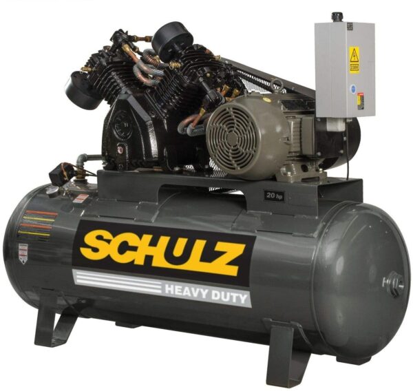 Schulz l-series 20hp 120-gallon-208-230 volts only 3 phase two-stage 80cfm 20120hlv80br